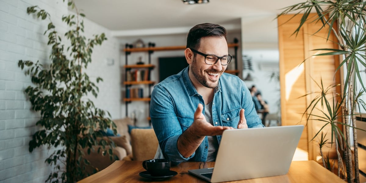 man working at desk