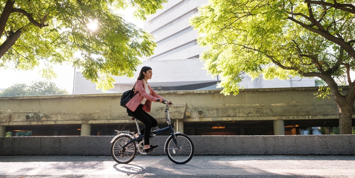 woman riding a bicycle